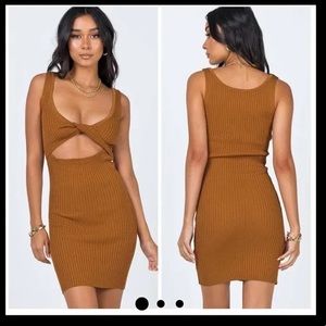 Princess Polly Recharge Mini Dress - Chocolate Brown